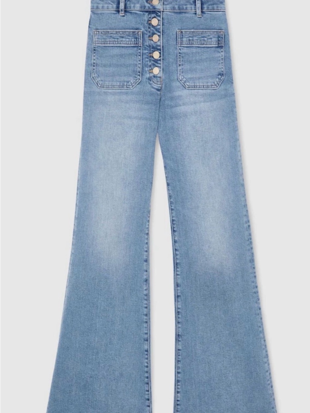 Reiss Cali twin pocket button fly flare jeans; NWT; size 27 - Picture 2 of 10